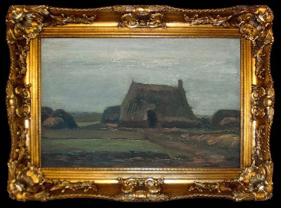 framed  unknow artist vincent van gogh boederij met turfhopen 1883, ta009-2