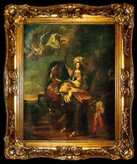 framed  unknow artist Allegorical painting of Maria Cristina of France, ta009-2