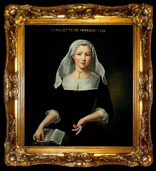 framed  unknow artist Portrait of Charlotte de Monaco, ta009-2