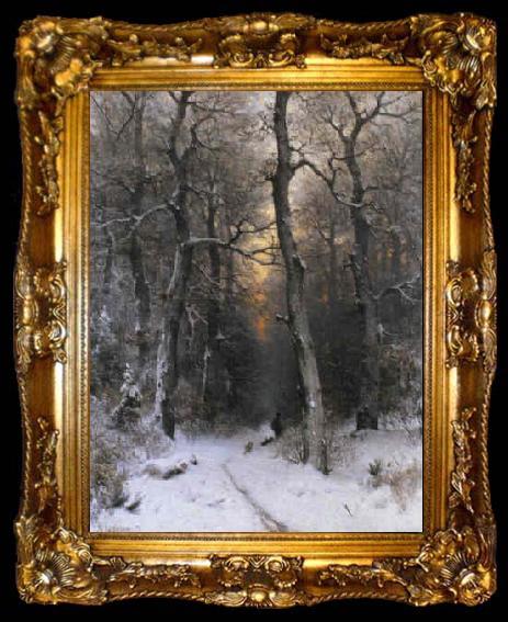 framed  unknow artist Sunset in the Forest, ta009-2
