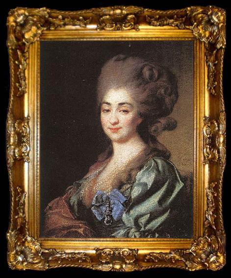 framed  unknow artist Portrait of Praskovia Repnina daughter of Nicholas Repnin, ta009-2