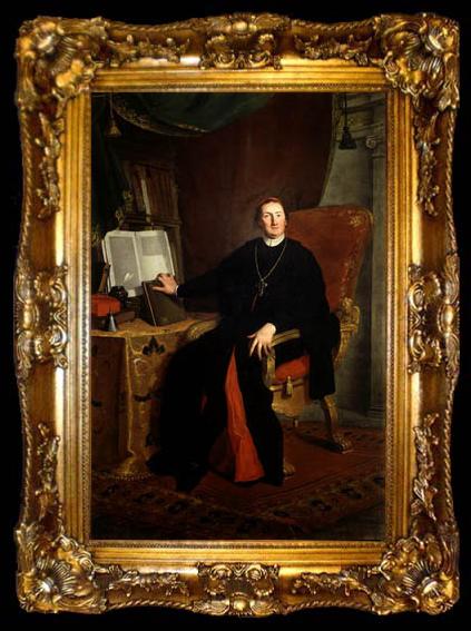 framed  unknow artist Oil on canvas painting of Angelo Maria Quirini, executed by Bartolomeo Nazari, ta009-2