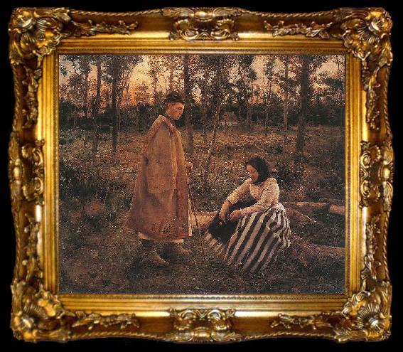 framed  unknow artist Shepherd and Peasant Woman, ta009-2