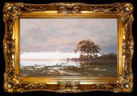 framed  unknow artist The Flood on the Darling River, ta009-2