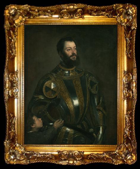 framed  unknow artist Portrait of Alfonso d Avalos, ta009-2