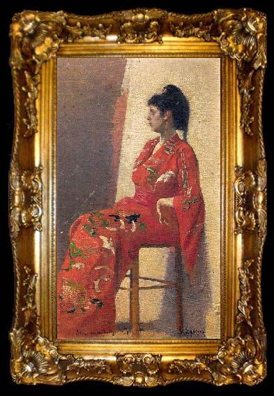 framed  unknow artist Japanese woman, ta009-2