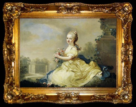 framed  unknow artist Portrait of Maria Josepha Hermengilde, ta009-2