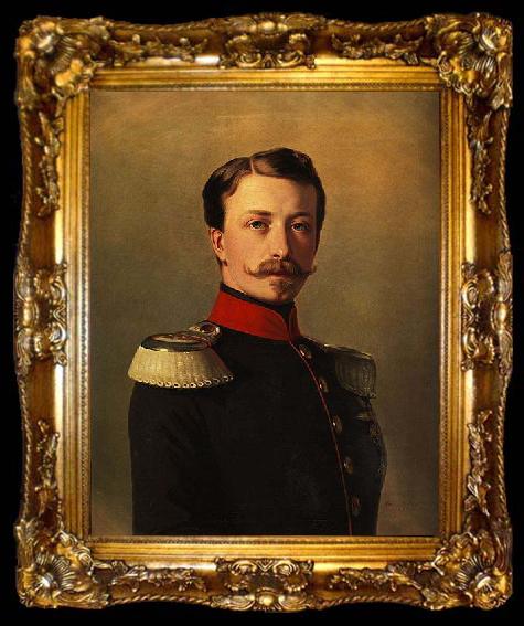 framed  unknow artist Portrait of Grand Duke Frederick I of Baden. Copy of the Winterhalter painting by R. Grether from 1857, ta009-2