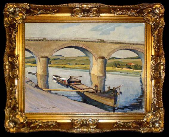 framed  unknow artist The Bridge at Remich, ta009-2