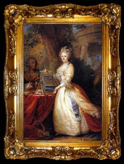 framed  unknow artist Portrait of Maria Feodorovna (1759-1828), Tsarina of Russia, ta009-2