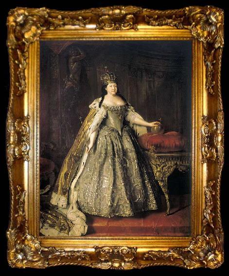 framed  unknow artist Portrait of Empress Anna Ioannovna, ta009-2