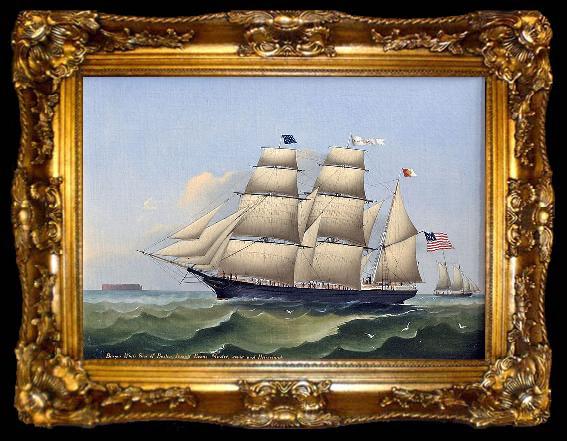 framed  unknow artist Barque WHITE SEA of Boston, ta009-2