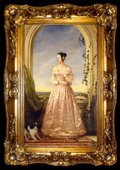 framed  unknow artist Grand Duchess of Russia, Alexandra Nikolaievna (1825-1844), daughter of Nikolai I, ta009-2