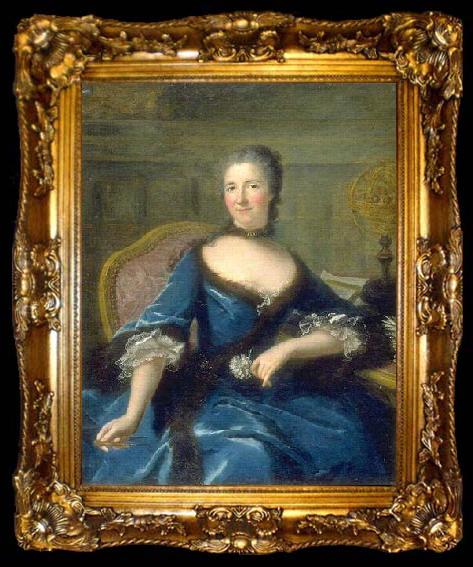 framed  unknow artist Portrait de Emilie Le Tonnelier de Breteuil, marquise du Chatelet, ta009-2