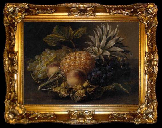 framed  unknow artist Fruits and hazelnuts in a basket, ta009-2