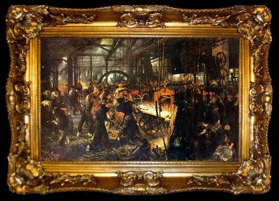 framed  Adolph von Menzel Eisenwalzwerk, ta009-2