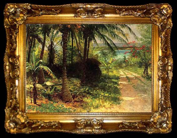 framed  Albert Bierstadt Tropical Landscape, ta009-2