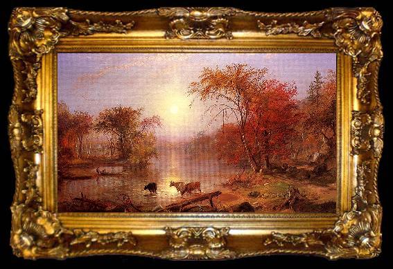 framed  Albert Bierstadt Indian Summer on the Hudson River, ta009-2