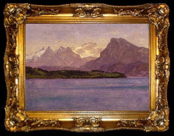 framed  Albert Bierstadt Alaskan Coastal Range, ta009-2