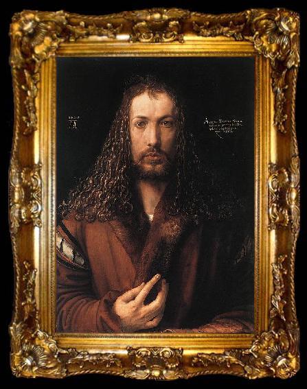 framed  Albrecht Durer self-portrait in a Fur-Collared Robe, ta009-2