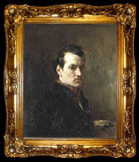 framed  Alfred Dehodencq Portrait de l artiste, ta009-2
