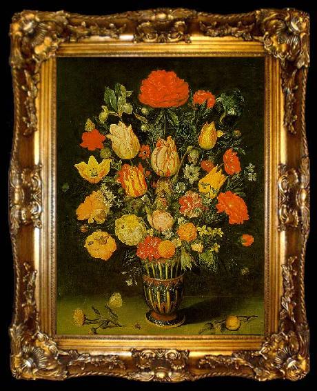 framed  Ambrosius Bosschaert Still-Life of Flowers, ta009-2