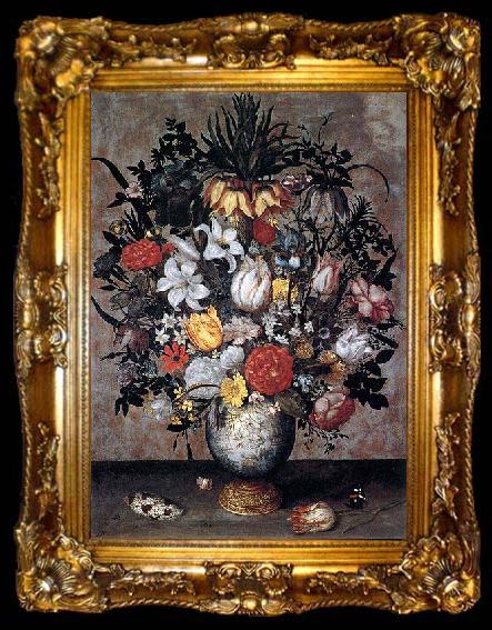 framed  Ambrosius Bosschaert Flowers in a Chinese Vase, ta009-2
