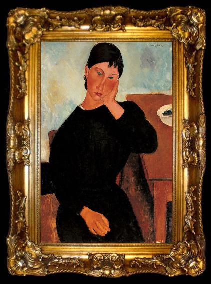 framed  Amedeo Modigliani Elvira Resting at a Table, ta009-2