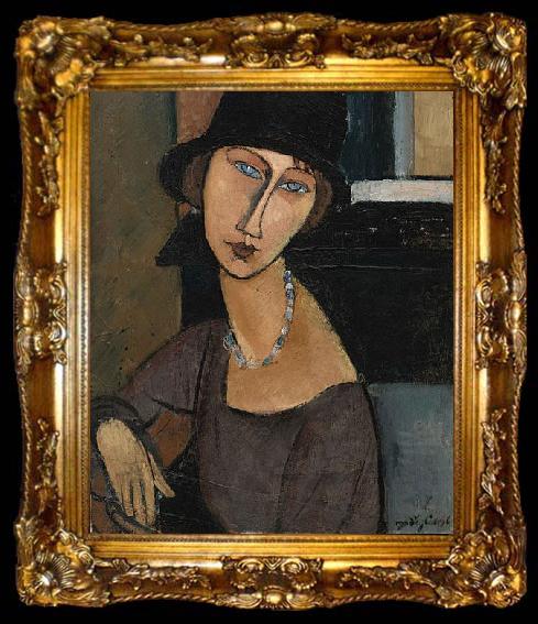 framed  Amedeo Modigliani Jeanne Hebuterne, ta009-2