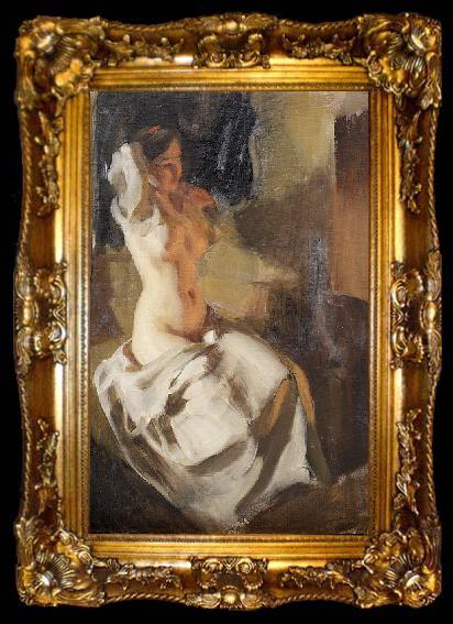 framed  Anders Zorn Nude in Fire Light, ta009-2