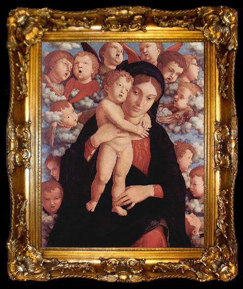 framed  Andrea Mantegna Maria mit Kind und Engeln, ta009-2