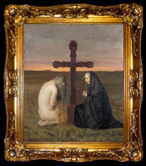framed  Anna Ancher Sorg, ta009-2