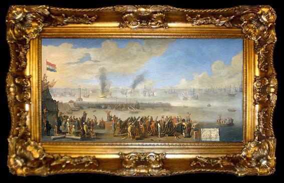 framed  Anonymous The naval battle near Livorno, 14 March 1653: incident of the first Anglo-Dutch War., ta009-2