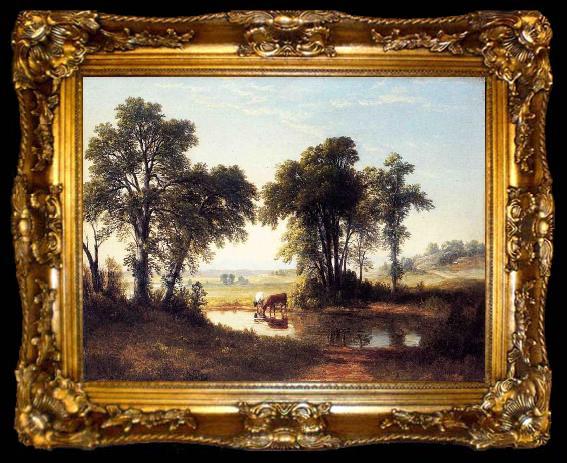 framed  Asher Brown Durand Cows in a New Hampshire Landscape, ta009-2