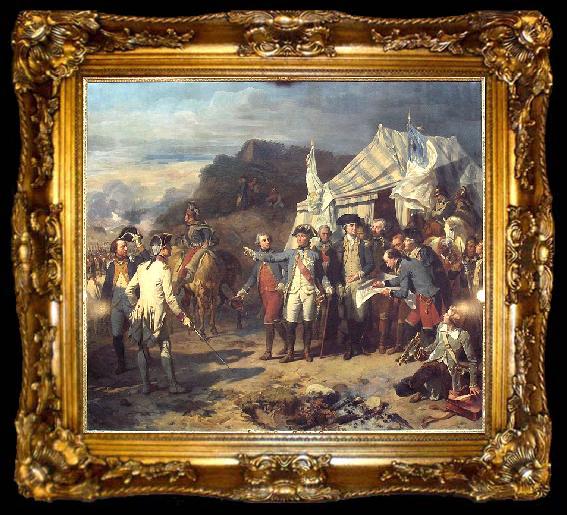 framed  Auguste Couder Siege of Yorktown, ta009-2