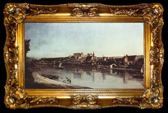 framed  Bernardo Bellotto Ansicht von Pirna, Pirna von Kopitz aus, mit Festung Sonnenstein, ta009-2