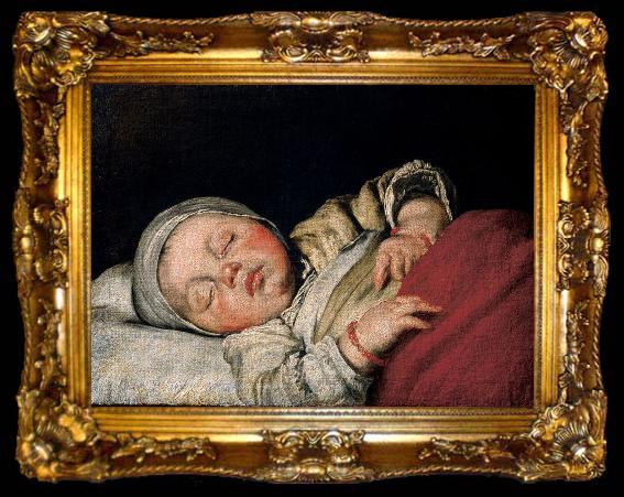 framed  Bernardo Strozzi Schlafendes Kind, ta009-2
