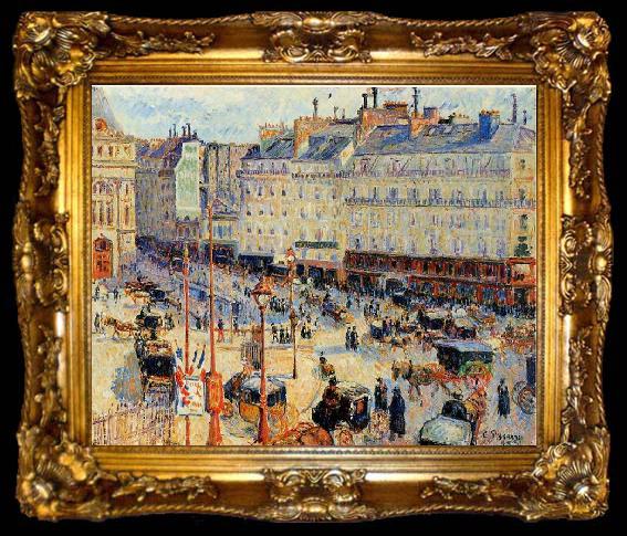 framed  Camille Pissarro Place du Havre, Paris, ta009-2