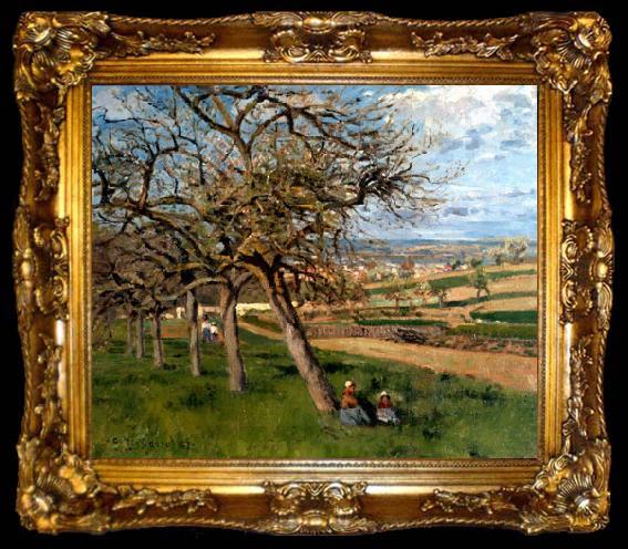 framed  Camille Pissarro Pommiers en fleurs, ta009-2