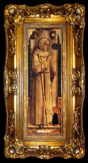 framed  Carlo Crivelli St James of the Marches with Two Kneeling Donors, ta009-2