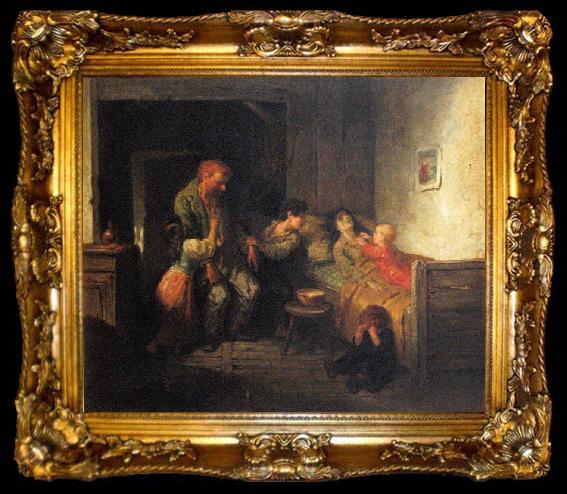 framed  Charles De Groux The drunkard, ta009-2