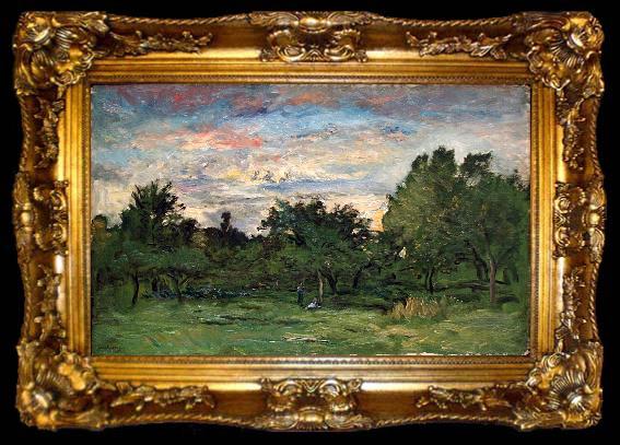 framed  Charles Francois Daubigny Landscape, ta009-2