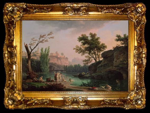 framed  Claude Joseph Vernet Landscape in Italy, ta009-2