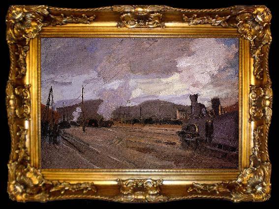 framed  Claude Monet The Gare d