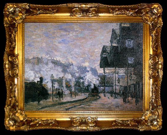 framed  Claude Monet Saint-Lazare Station, the Western Region Goods Sheds, ta009-2