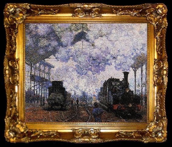framed  Claude Monet Arrival of a Train, ta009-2