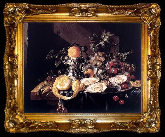 framed  Cornelis de Heem Still-Life with Oysters, ta009-2