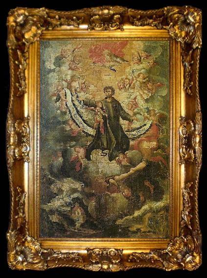 framed  Cuzco School John of God in Glory, ta009-2