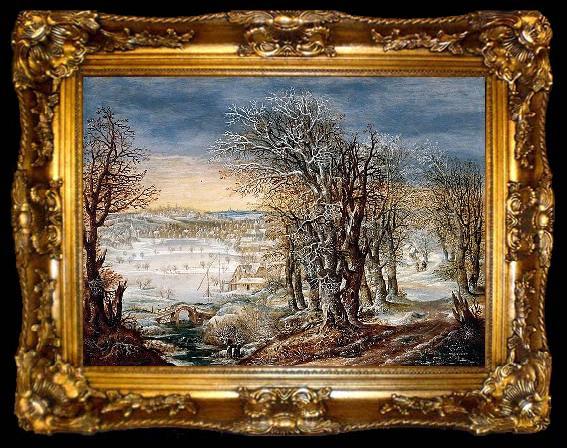 framed  Denis van Alsloot Winter Landscape in the Foret de Soignes, with The Flight into Egypt, ta009-2