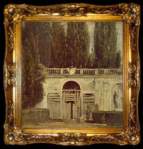 framed  Diego Velazquez Im Garten der Villa Medici in Rom, ta009-2